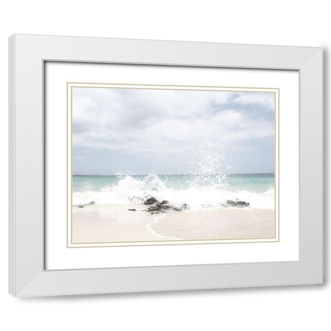 Splash Waves White Modern Wood Framed Art Print with Double Matting by Straatsma, Leah