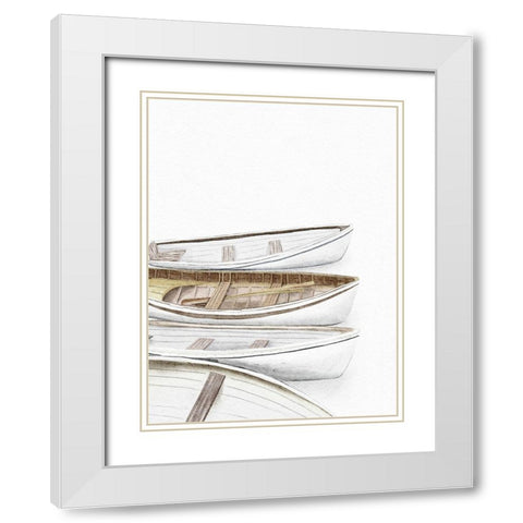 Pretty Canoes White Modern Wood Framed Art Print with Double Matting by Straatsma, Leah