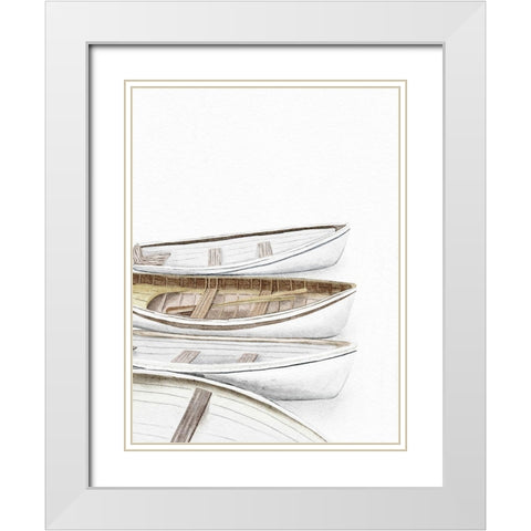 Pretty Canoes White Modern Wood Framed Art Print with Double Matting by Straatsma, Leah