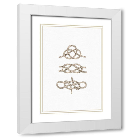 Sailing Knots White Modern Wood Framed Art Print with Double Matting by Straatsma, Leah