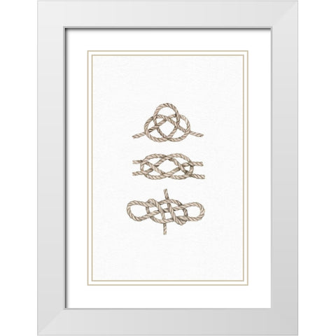 Sailing Knots White Modern Wood Framed Art Print with Double Matting by Straatsma, Leah