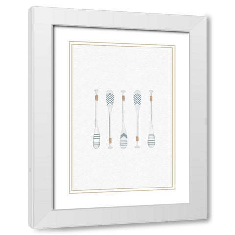 Sea Paddles White Modern Wood Framed Art Print with Double Matting by Straatsma, Leah