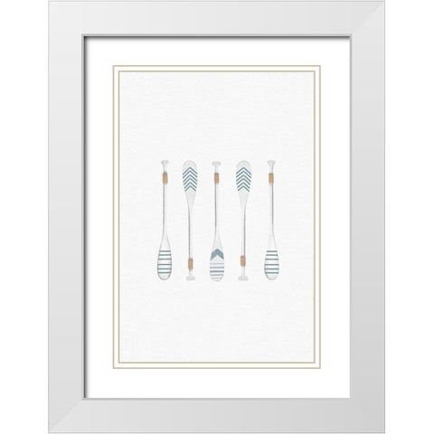 Sea Paddles White Modern Wood Framed Art Print with Double Matting by Straatsma, Leah