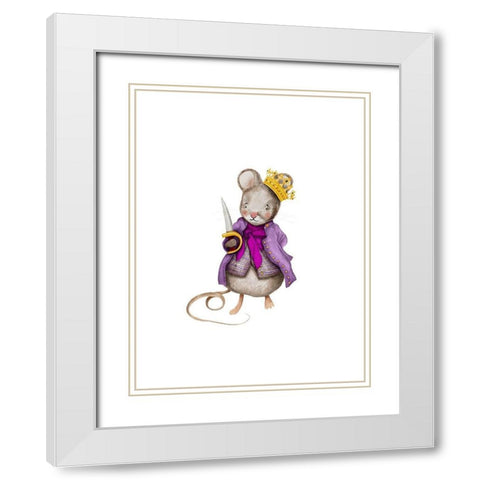 Mouse King White Modern Wood Framed Art Print with Double Matting by Straatsma, Leah