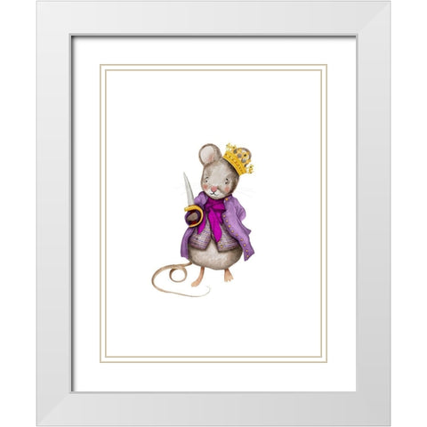 Mouse King White Modern Wood Framed Art Print with Double Matting by Straatsma, Leah