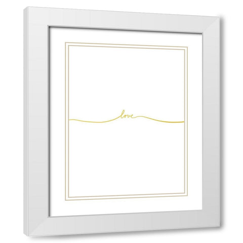 Love In Gold White Modern Wood Framed Art Print with Double Matting by Straatsma, Leah