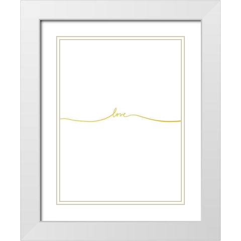 Love In Gold White Modern Wood Framed Art Print with Double Matting by Straatsma, Leah