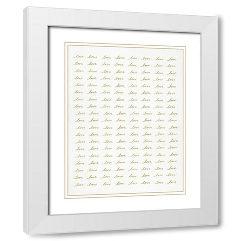 Love In Repeat White Modern Wood Framed Art Print with Double Matting by Straatsma, Leah