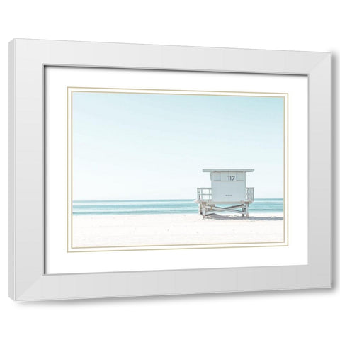 Beach Hut White Modern Wood Framed Art Print with Double Matting by Straatsma, Leah