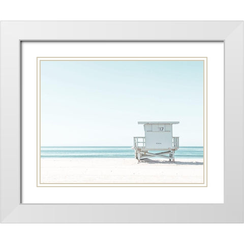 Beach Hut White Modern Wood Framed Art Print with Double Matting by Straatsma, Leah