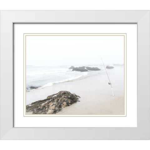 Gone Fishing White Modern Wood Framed Art Print with Double Matting by Straatsma, Leah