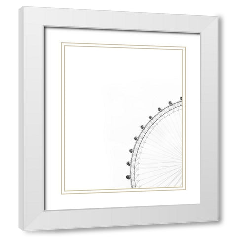 NYC Sky Wheel White Modern Wood Framed Art Print with Double Matting by Straatsma, Leah