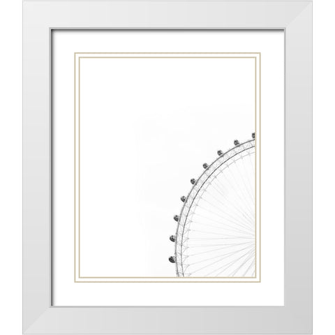 NYC Sky Wheel White Modern Wood Framed Art Print with Double Matting by Straatsma, Leah