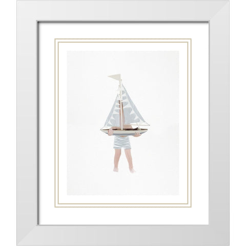 SailBoy White Modern Wood Framed Art Print with Double Matting by Straatsma, Leah