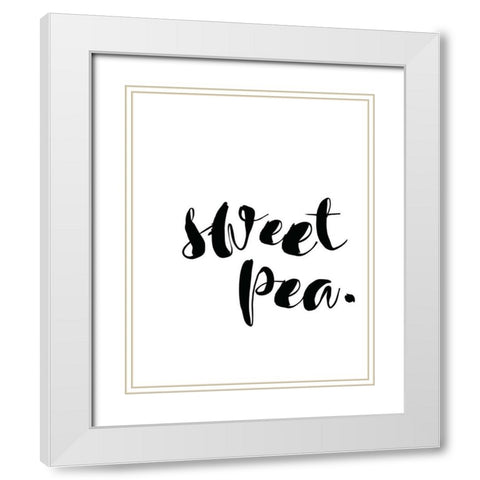 Sweet Pea White Modern Wood Framed Art Print with Double Matting by Straatsma, Leah