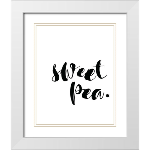 Sweet Pea White Modern Wood Framed Art Print with Double Matting by Straatsma, Leah