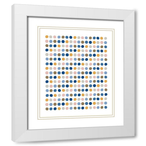 Happy Dots White Modern Wood Framed Art Print with Double Matting by Straatsma, Leah
