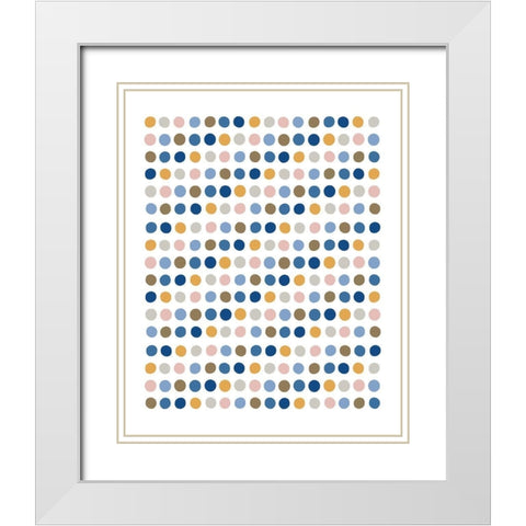Happy Dots White Modern Wood Framed Art Print with Double Matting by Straatsma, Leah