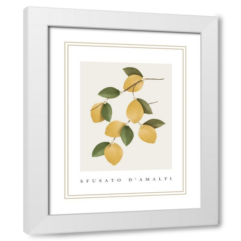 Amalfi Lemons White Modern Wood Framed Art Print with Double Matting by Straatsma, Leah