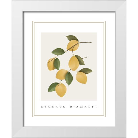 Amalfi Lemons White Modern Wood Framed Art Print with Double Matting by Straatsma, Leah