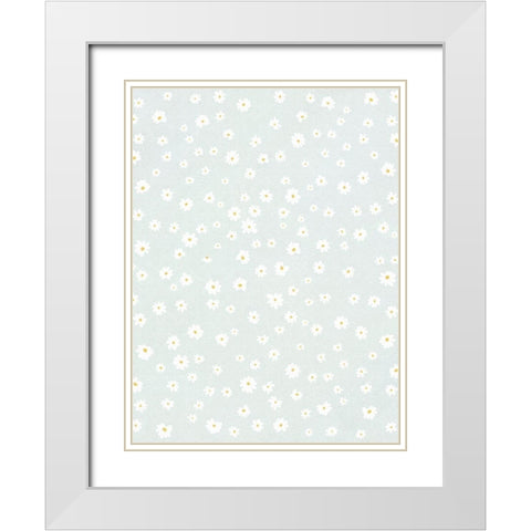 Daisies in the Garden White Modern Wood Framed Art Print with Double Matting by Straatsma, Leah