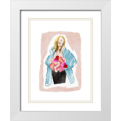 Flowers Make Me Happy White Modern Wood Framed Art Print with Double Matting by Straatsma, Leah