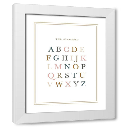 Alphabet Fall Gems White Modern Wood Framed Art Print with Double Matting by Straatsma, Leah