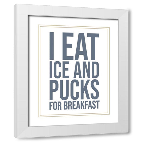 Ice and Pucks White Modern Wood Framed Art Print with Double Matting by Straatsma, Leah
