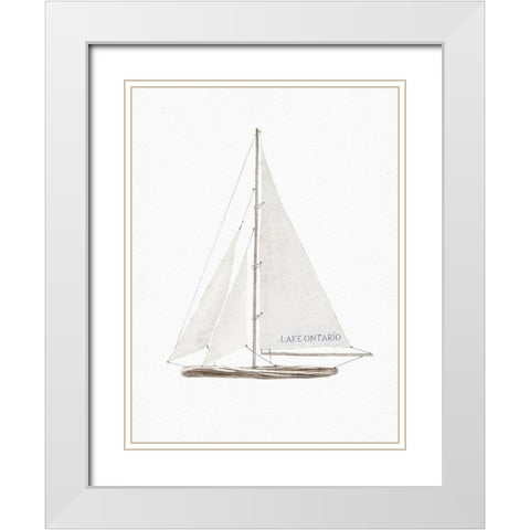 Lake Ontario Sailboat White Modern Wood Framed Art Print with Double Matting by Straatsma, Leah