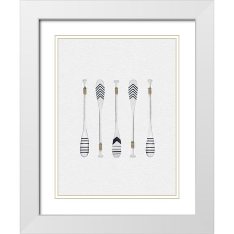 Paddles White Modern Wood Framed Art Print with Double Matting by Straatsma, Leah