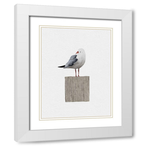 Seagull White Modern Wood Framed Art Print with Double Matting by Straatsma, Leah