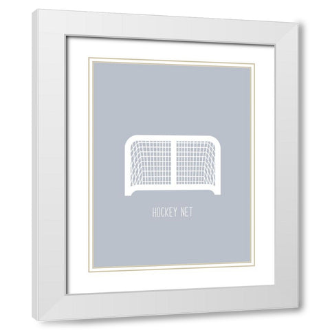 Hockey Net White Modern Wood Framed Art Print with Double Matting by Straatsma, Leah