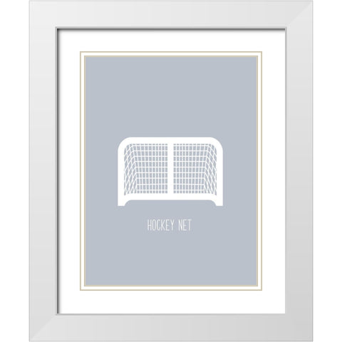 Hockey Net White Modern Wood Framed Art Print with Double Matting by Straatsma, Leah