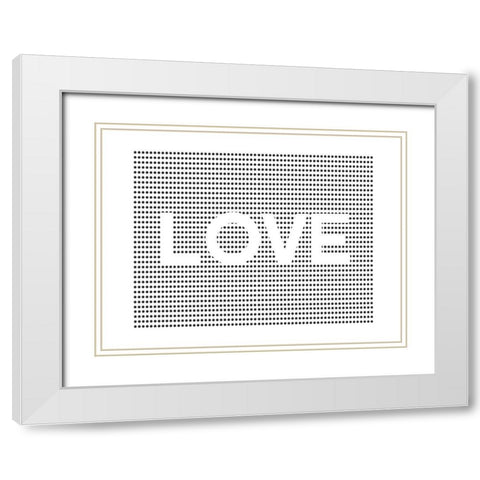 Love Dots White Modern Wood Framed Art Print with Double Matting by Straatsma, Leah