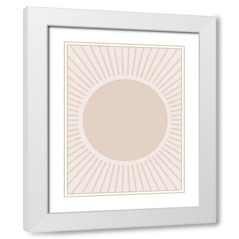 Peach Sunburst White Modern Wood Framed Art Print with Double Matting by Straatsma, Leah