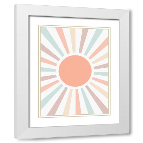 Retro Rainbow Pastel White Modern Wood Framed Art Print with Double Matting by Straatsma, Leah