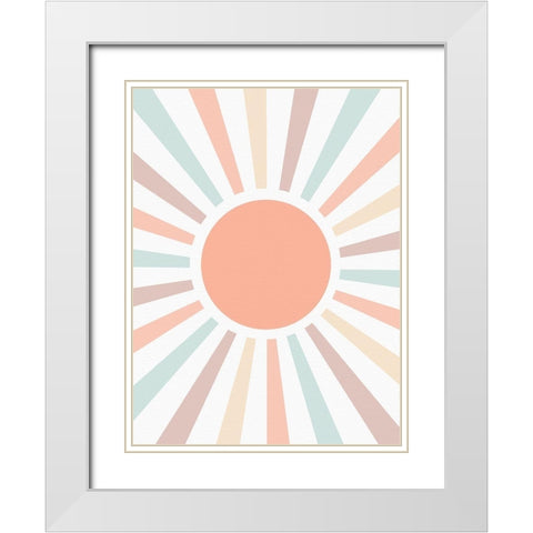 Retro Rainbow Pastel White Modern Wood Framed Art Print with Double Matting by Straatsma, Leah