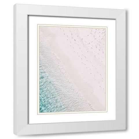 Rosy Footprints White Modern Wood Framed Art Print with Double Matting by Straatsma, Leah