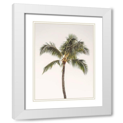 Rosy Palm Tree White Modern Wood Framed Art Print with Double Matting by Straatsma, Leah