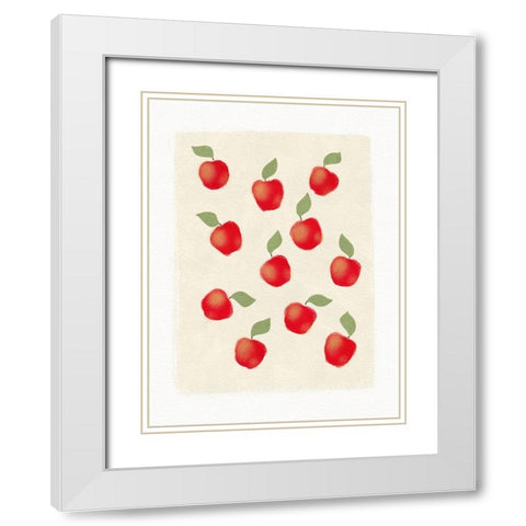 Apples White Modern Wood Framed Art Print with Double Matting by Straatsma, Leah