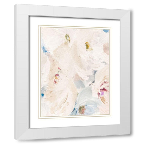 Peonies In Bloom White Modern Wood Framed Art Print with Double Matting by Straatsma, Leah