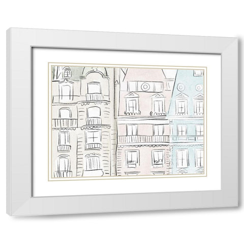 Pastel Paris White Modern Wood Framed Art Print with Double Matting by Straatsma, Leah