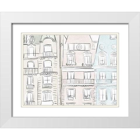 Pastel Paris White Modern Wood Framed Art Print with Double Matting by Straatsma, Leah