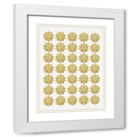 Gilded Flowers White Modern Wood Framed Art Print with Double Matting by Straatsma, Leah