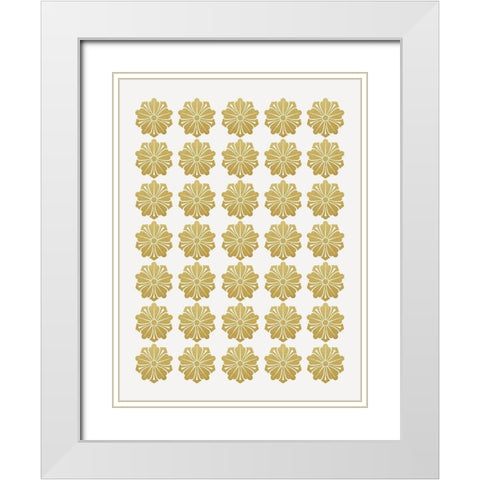 Gilded Flowers White Modern Wood Framed Art Print with Double Matting by Straatsma, Leah