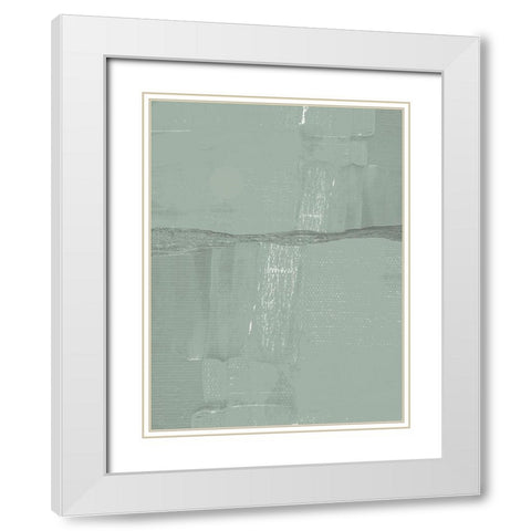 Sage Abstract White Modern Wood Framed Art Print with Double Matting by Straatsma, Leah
