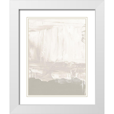 Taupe Abstract White Modern Wood Framed Art Print with Double Matting by Straatsma, Leah