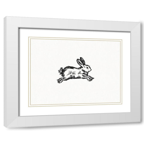 Fluffy Baby Hare White Modern Wood Framed Art Print with Double Matting by Straatsma, Leah