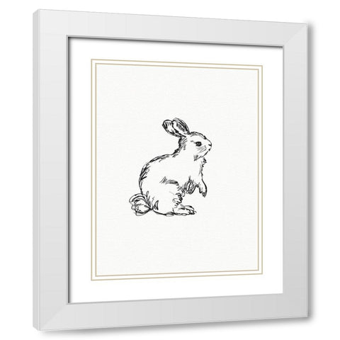 Vintage Hare White Modern Wood Framed Art Print with Double Matting by Straatsma, Leah