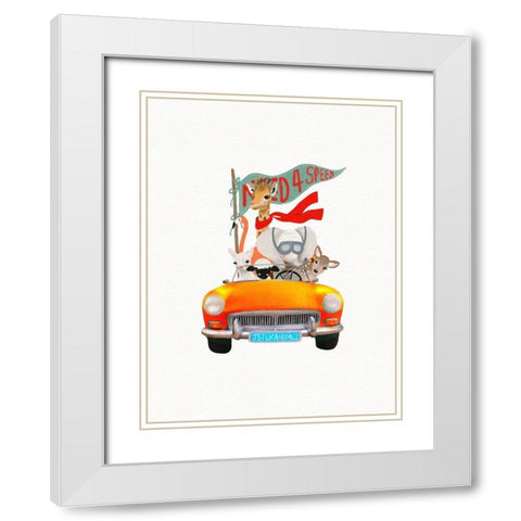 Need 4 Speed White Modern Wood Framed Art Print with Double Matting by Straatsma, Leah